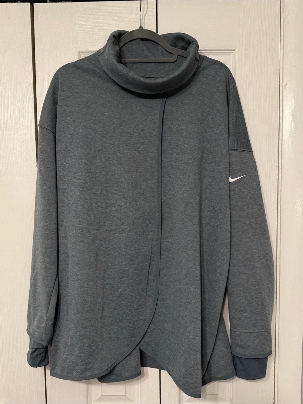 Nike Dri-FIT Maternity Cowl Neck Wrap Sweatshirt XL Teal